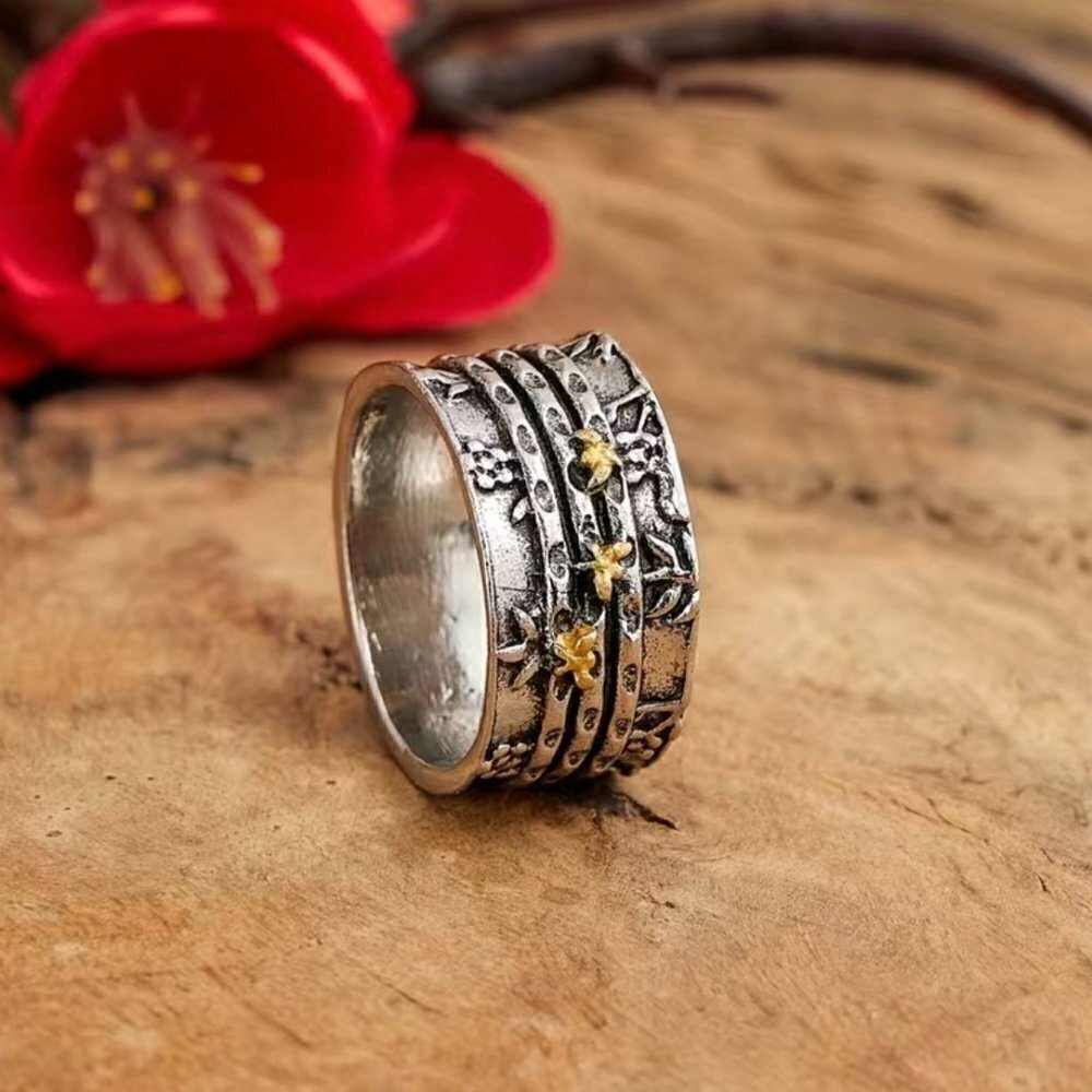 Bumble Bee Boho Two Tone Ring #1160 - Picture 7 of 8